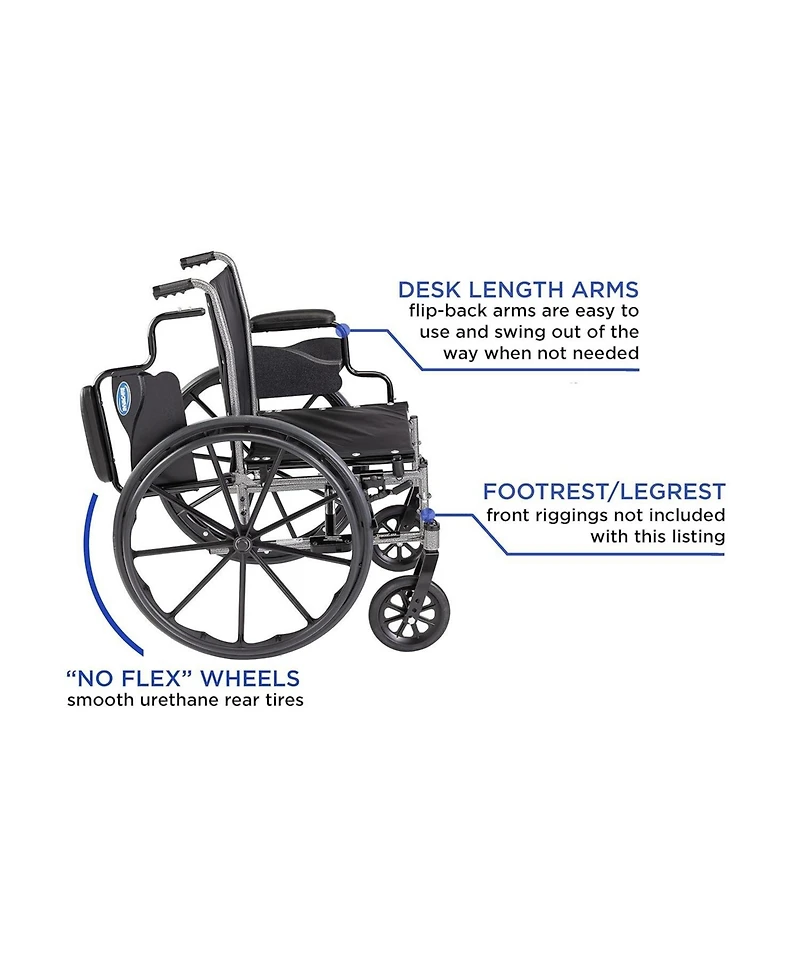 Invacare Tracer SX5 Folding Wheelchair for Adults, Inch Seat, Desk Arms