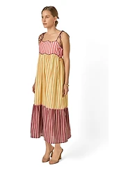 English Factory Women's Colorblock Stripe Sleeveless Midi Dress