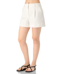 Ivonne Women's Tailored Cotton Single-Button Shorts
