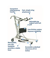 Invacare Sit to Stand Patient Lift, Hydraulic Stand Assist Lift Aid for Patient With 350 Pound Capacity