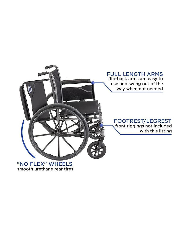 Invacare Tracer SX5 Folding Wheelchair for Adults, 18 Inch Seat, Full Arms, Everyday Use