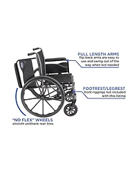 Invacare Tracer SX5 Folding Wheelchair for Adults, 18 Inch Seat, Full Arms, Everyday Use