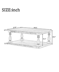 Streamdale Furniture Vintage Coffee Table with Vase Legs and Pine Veneer