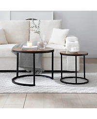 Streamdale Furniture 2-Pc Nesting Coffee/End Tables w/ Metal Frame