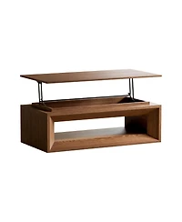 Streamdale Furniture Walnut Lift-Top Coffee Table with Storage and Adjustable Height