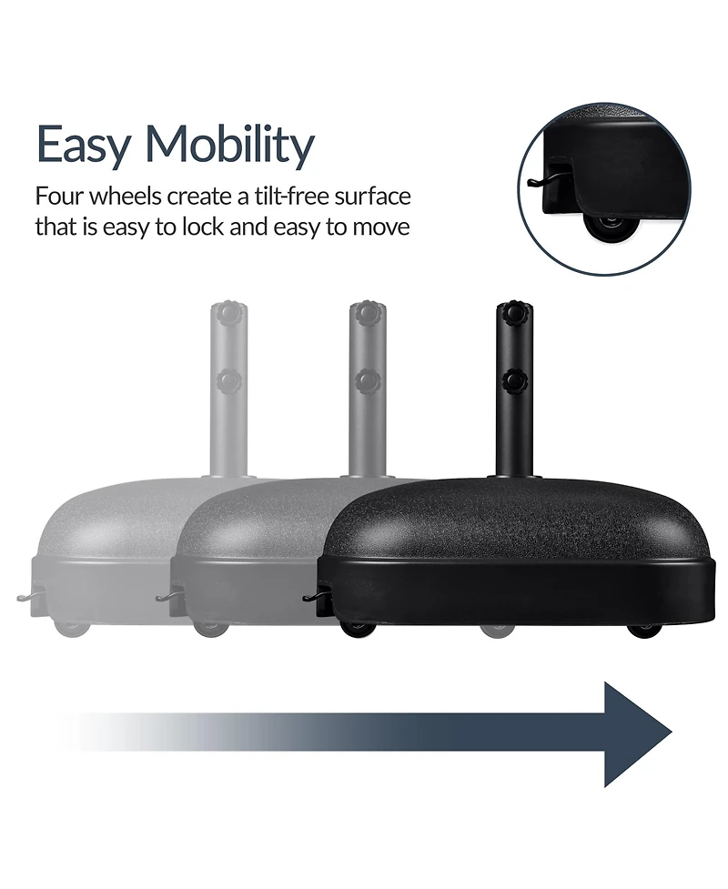 Best Choice Products 123lb Capacity Fillable Mobile Umbrella Base For Patio, Deck, 4 Wheels - Dome Square