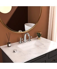 Phying 2 Handle Widespread Bathroom Faucet 3 Hole, with Pop Up Drain and 2 Water Supply Lines, Brushed Nickel