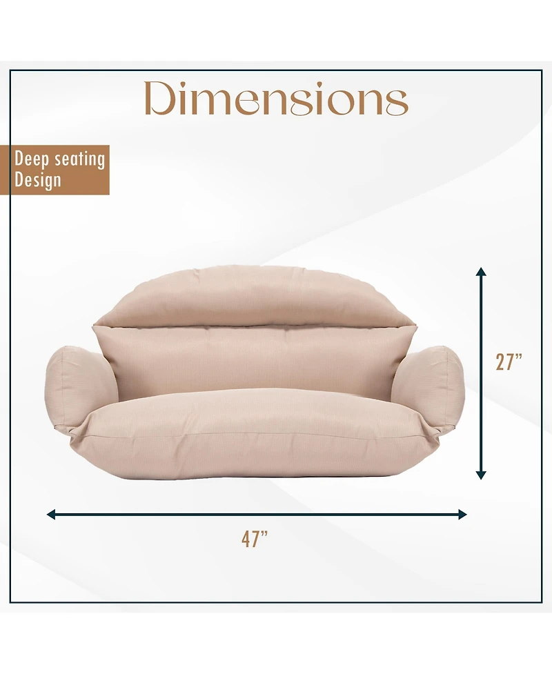 LeisureMod 2-Person Polyester Cushions for Swing Chairs and Hammocks