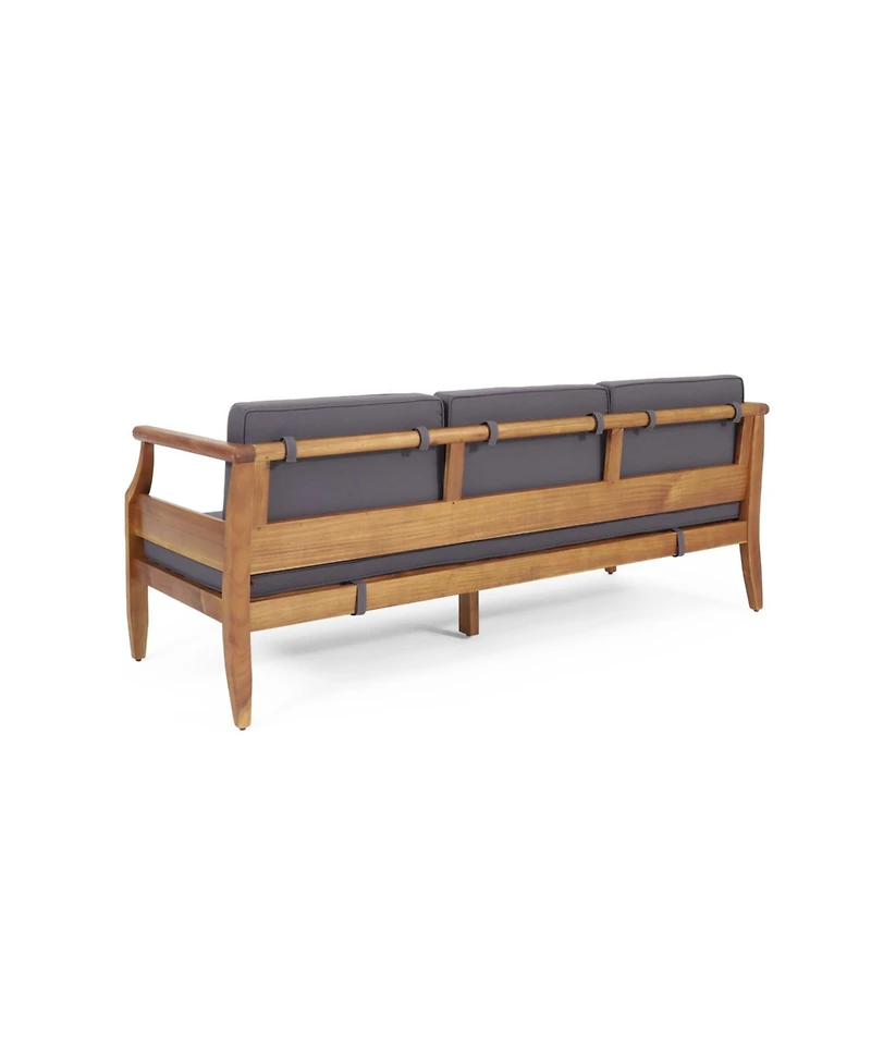 Mondawe 3-Seater Sofa - Wood Frame Outdoor Patio Furniture with Cushions