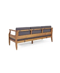 Mondawe 3-Seater Sofa - Wood Frame Outdoor Patio Furniture with Cushions