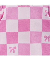 Andy & Evan Toddler Girls Checkered Bow Terry Set