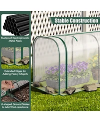 Sugift Mini Tunnel Greenhouse with Roll-up Zipper Door
