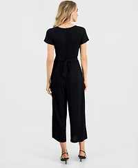Robbie Bee Women's Tie-Waist Cropped Jumpsuit