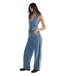 Nasty Gal Women's Zip Seam Detail Straight Leg Denim Jeans