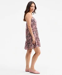 Lucky Brand Women's Printed Drop-Waist Mini Day Dress