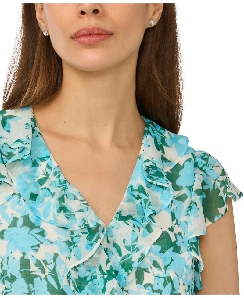 CeCe Women's Ruffle Wrap Top