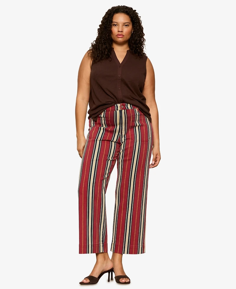 Sanctuary Petite Cotton-Blend Mariner Wide-Leg Jeans