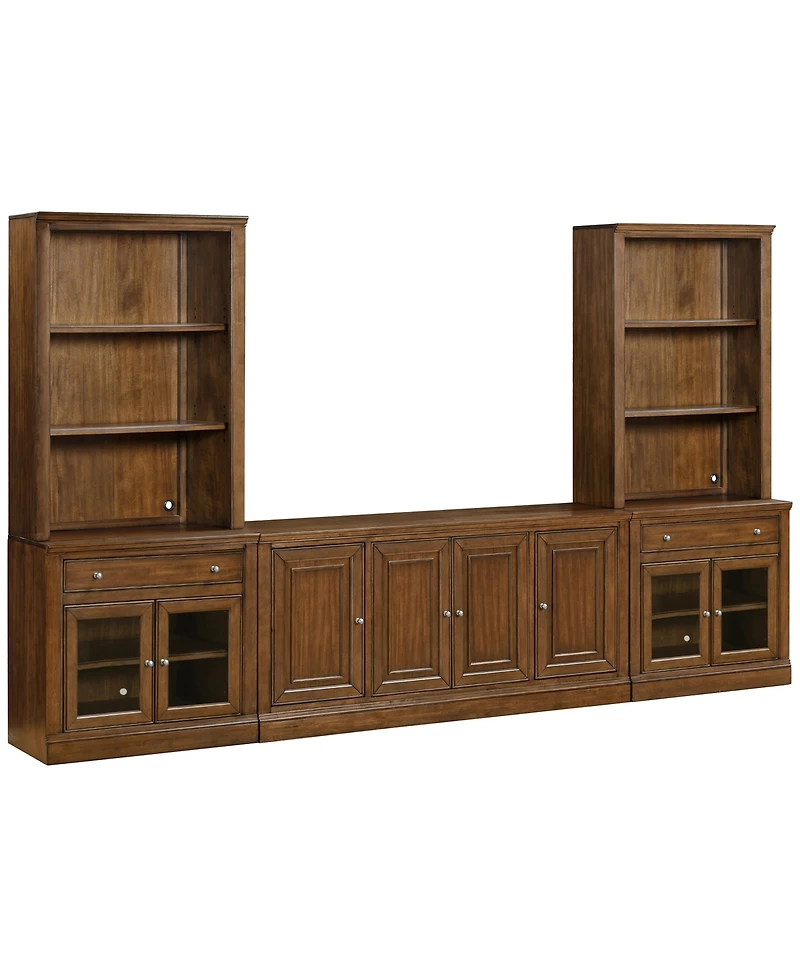 Amren 85" 4 Door Console And 2 Base With Drawer Open Hutch