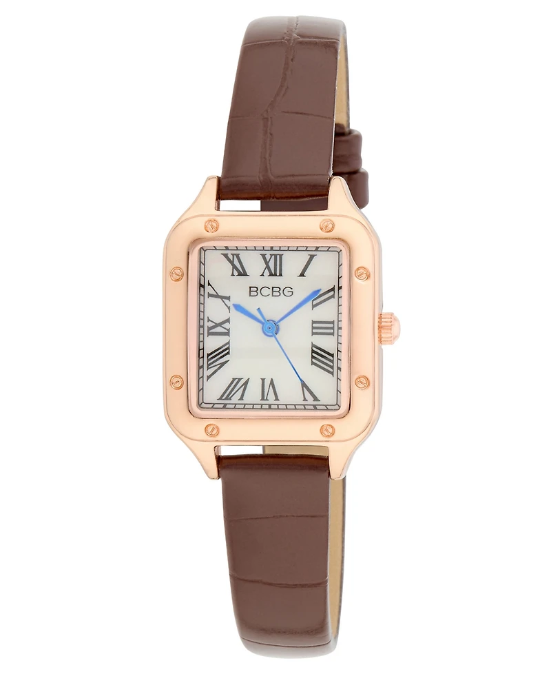 Bcbg Women's Quartz Square Rose Gold Stainless Steel Watch 25mm