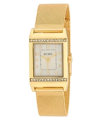 Bcbg Women's Quartz Rectangle Gold Stainless Steel Watch 23mm