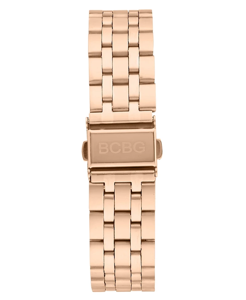 Bcbg Women's Quartz Rectangle Rose Gold Stainless Steel Watch 22mm