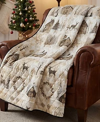 Your Lifestyle Antique Winter Reversible Throw, 50"x 60"