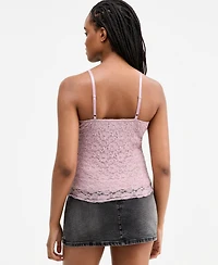 Madden Girl Juniors' Ribbon-Trim Lace Cami