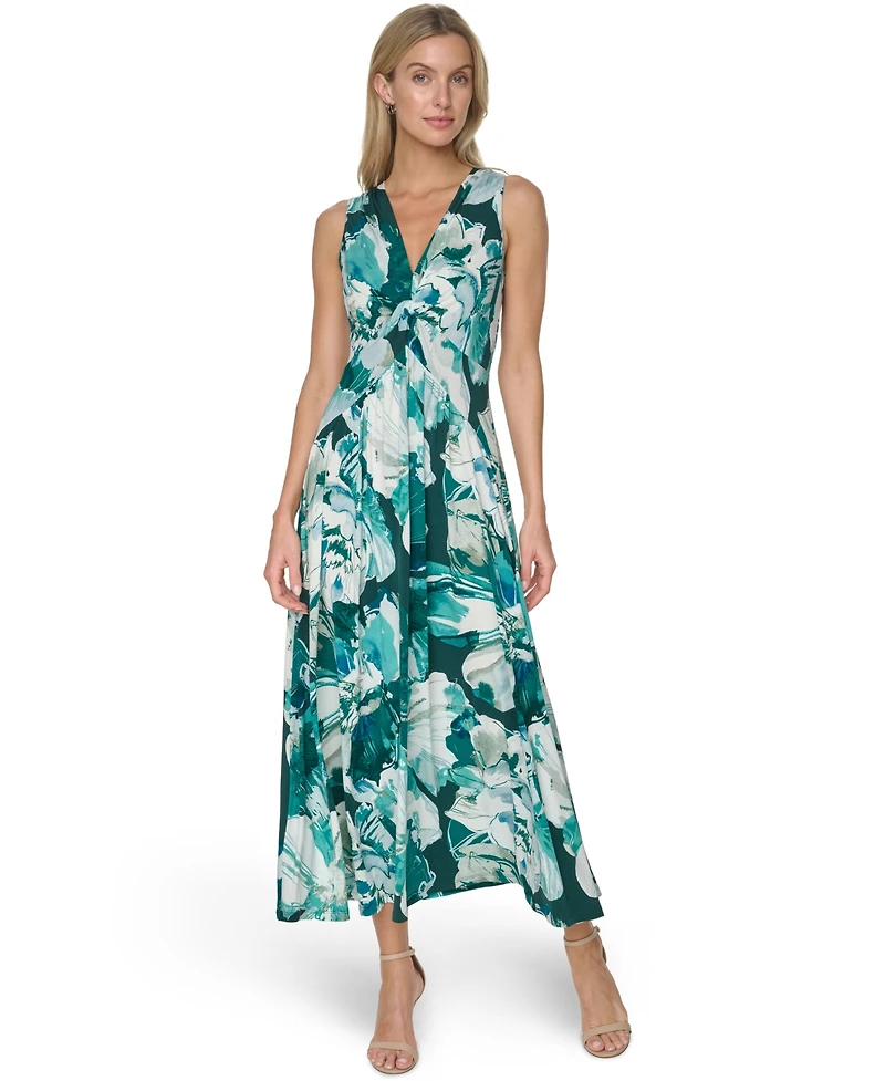 Calvin Klein Petite Twist Front Printed Midi Dress
