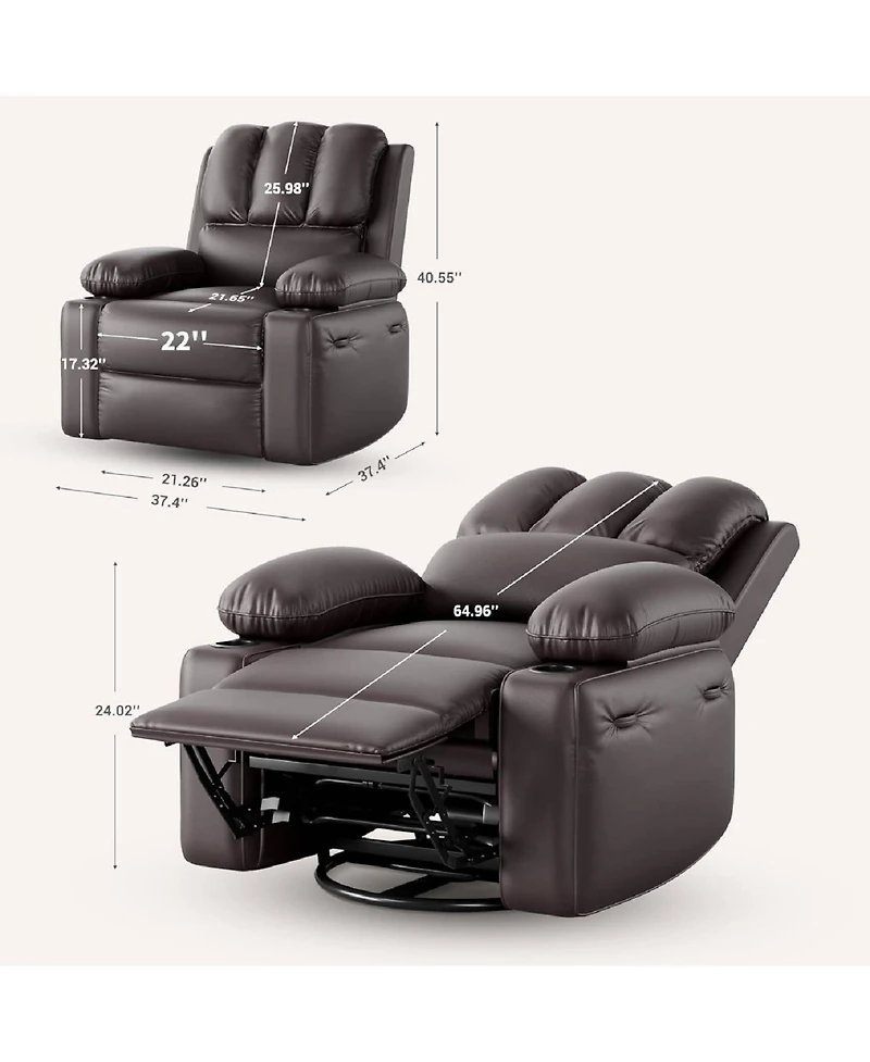 gaomon Massage Recliner Sofa Chair, Lounge Recliner with Heat and Massage for Living Room, Bedroom, and Nursery