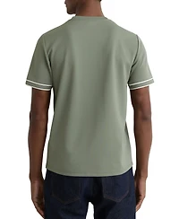 Reiss Men's Piped-Trim Textured T-Shirt