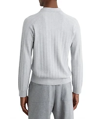 Reiss Men's Dillingham Half Button Wide Ribbed Polo Shirt