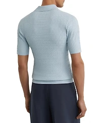 Reiss Men's Era Half Button Textured Polo Shirt