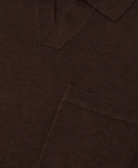 Reiss Men's Oaklands Open Collar Linen Polo Shirt