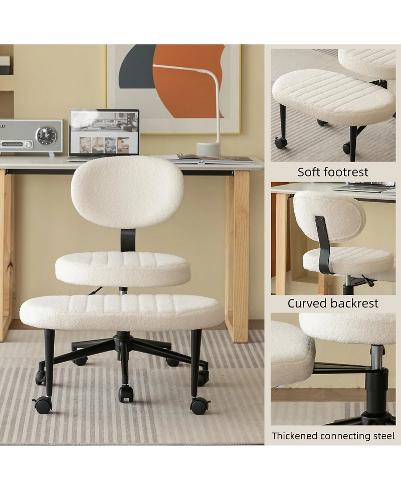 Rainsken 360degree(s) Swivel Meditation Chair, Adjustable Ergonomic Office Chair, Adhd Fidget Desk Chair with Lumbar Support, Rolling Base for Home