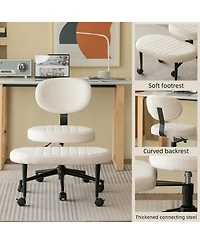 Rainsken 360degree(s) Swivel Meditation Chair, Adjustable Ergonomic Office Chair, Adhd Fidget Desk Chair with Lumbar Support, Rolling Base for Home