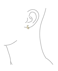 Bling Jewelry Two Tone Love Knot Symbol Infinity Huggie Mini Hoop Earrings Gold Plated .925 Sterling Silver