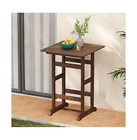 Boyel Living 30 Inch Square Bar Table Dining with Slatted Tabletop for Poolside