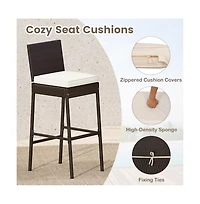 Boyel Living 3 Piece Outdoor Bar Set Patio Heavy-Duty Metal Barstool and Table Set