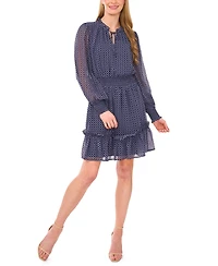 CeCe Women's Tiered Tie-Neck Dress