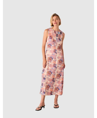 Whistles Women's Sleeveless Floral Textured Midi Dress