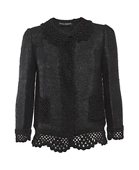 Pre-Owned Dolce & Gabbana Women's Lace Trim Tweed Jacket