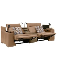 Holtman 3-Piece Leather Sectional Sofa with 2 Power Recliners and Console