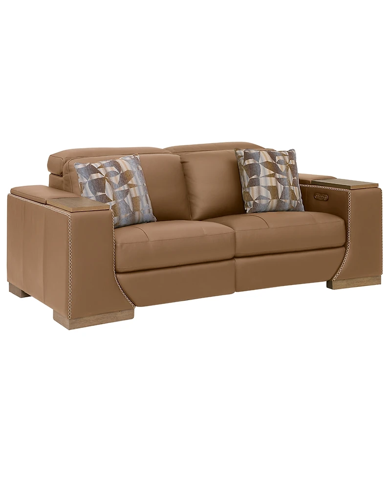 Holtman 2-Piece Leather Sectional Sofa with 2 Power Recliners