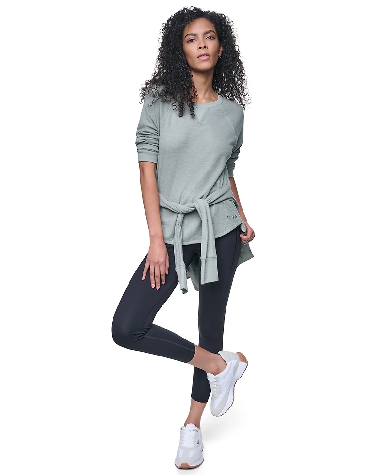 Dkny Women's Mini Slub Waffle Three Quarter Sleeve T-Shirt