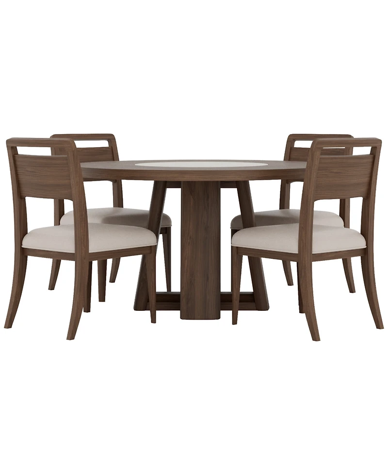 Amelie Round 5-Piece Wood Dining Set (Table and 4 Wood Side Chairs)