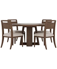 Amelie Round 5-Piece Wood Dining Set (Table and 4 Wood Side Chairs)
