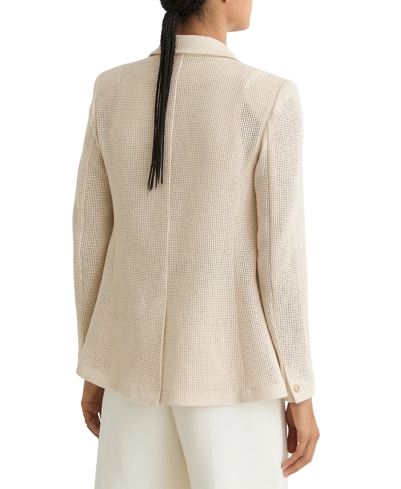Reiss Women's Open-Weave Double-Breasted Blazer