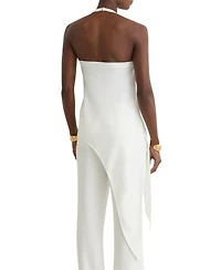 Reiss Women's Asymmetric Draped Halterneck Top