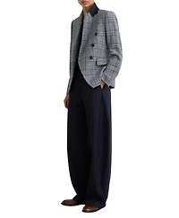 Reiss Women's Double-Breasted Check Cotton-Linen Blazer