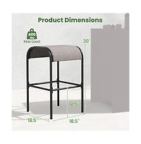 Boyel Living Set of 2/4 Patio Metal Bar Stools with Curved Fabric Seat-Set of 4